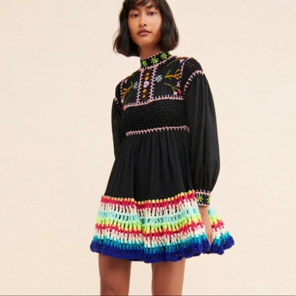 NEW CELIAB Scarlet Floral Multicolor Embroidered Dress NWT - Picture 4 of 15